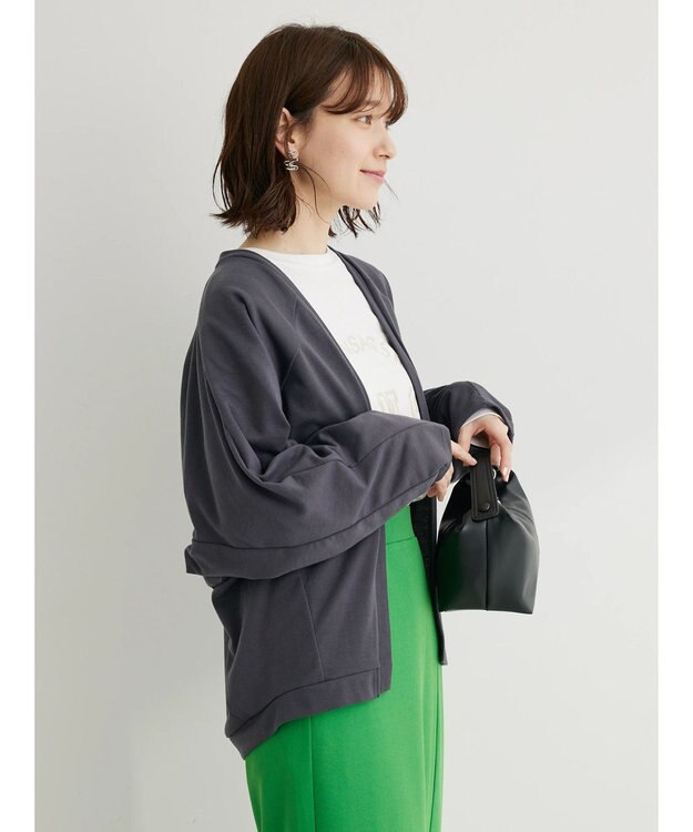 Green Parks ドルマン袖トッパーカーディガン Dark Gray