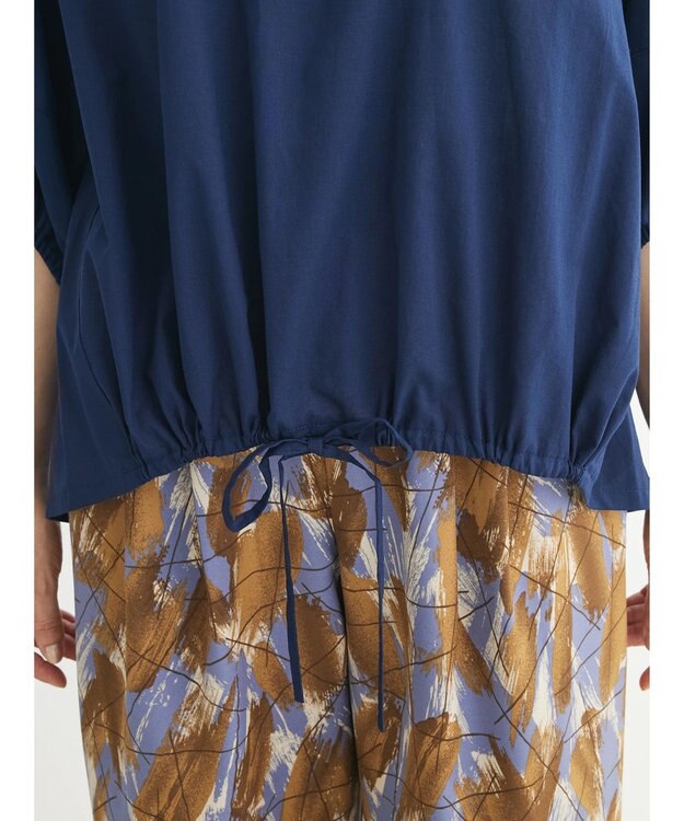 Green Parks ランタンスリーブブラウス Navy