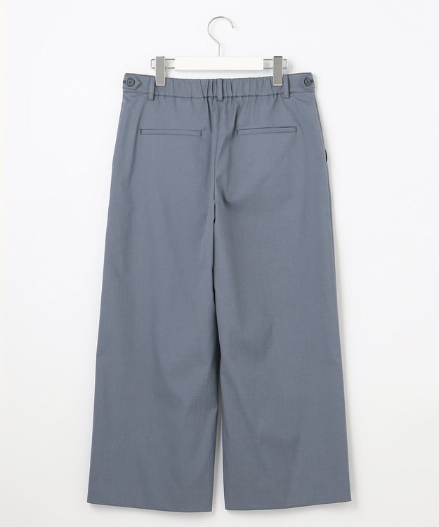 J.PRESS LADIES 【WEB限定カラーあり・セットアップ対応・洗える・撥水・防汚】コットンFITTYシャーク ワイド アンクル パンツ ダルブルー系