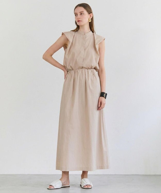 BEIGE， MALLOW / コットンタック イージーフレアスカート Beige