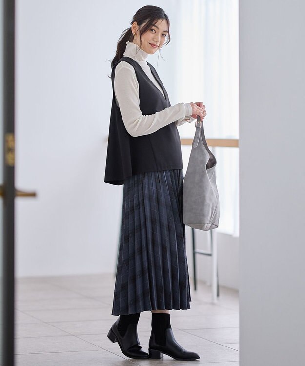 ANY 【2SET】ハンサムジレ×ワイドパンツセット ブラック