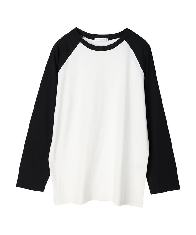 Green Parks シアーラグラン配色プルオーバー Black