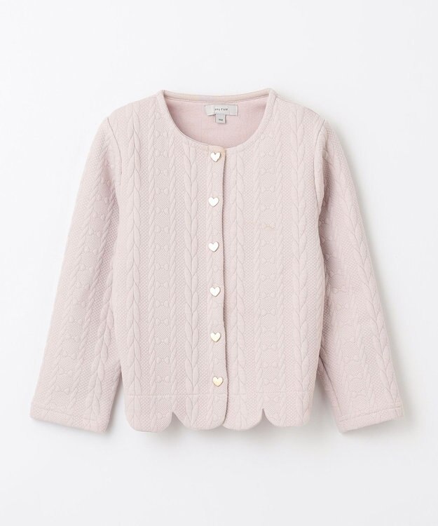 ANY KIDS ふくれ ジャガード カーディガン ミルクティー