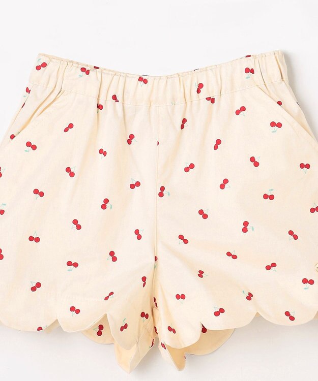 ANY KIDS 【洗濯機可能】スカラップショートパンツ エクリュ（サクランボ×ドット）