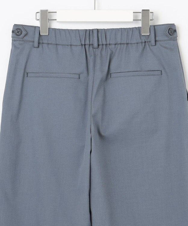 J.PRESS LADIES 【WEB限定カラーあり・セットアップ対応・洗える・撥水・防汚】コットンFITTYシャーク ワイド アンクル パンツ ダルブルー系