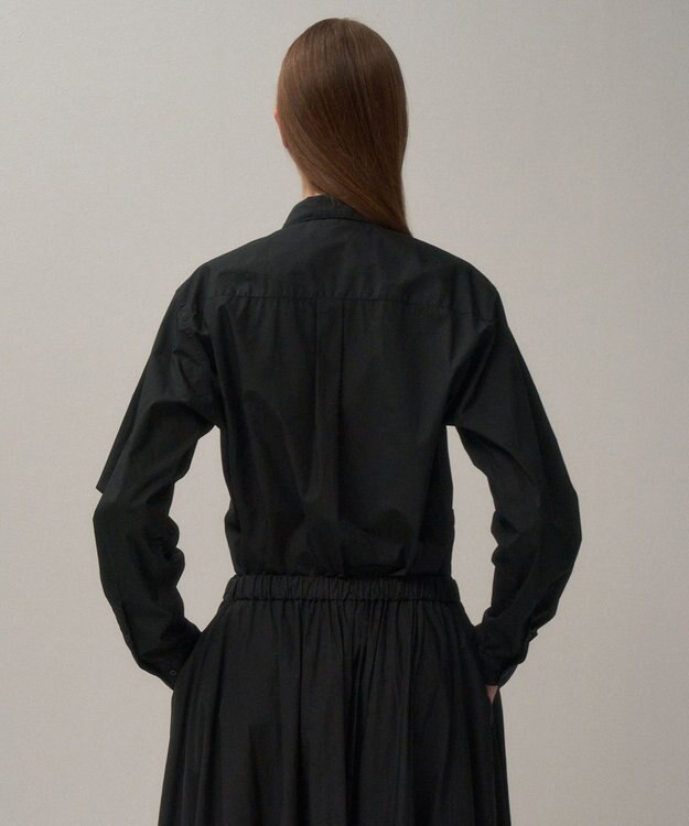 ATON NATURAL DYED COTTON LAWN | スタンダードシャツ BLACK