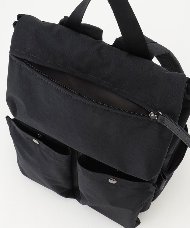 Y'SACCS 【ムック本掲載】クリンクルナイロン　ダブルポケットリュック ブラック