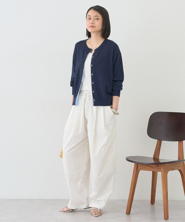 AMERICAN HOLIC 配色シアーカーディガン Navy