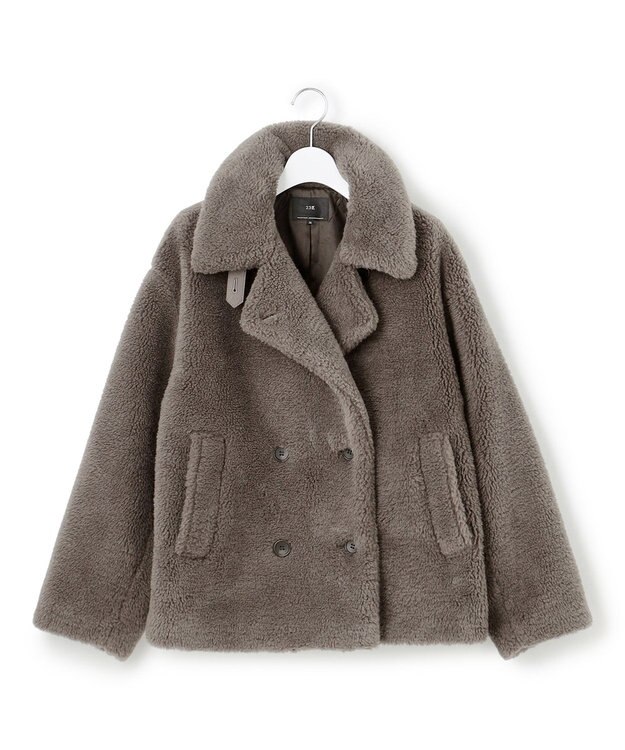 23区 S 【CanCam11月号掲載】ECOPELテディボア ダブルフロント アウター グレー系