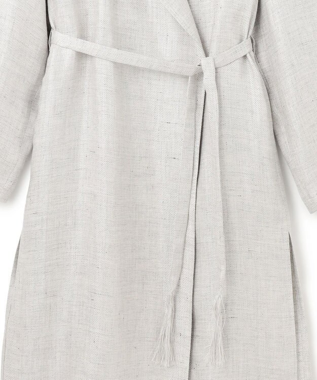 ICB 【日本製】トリアセリネンシャイニーツイル ロングジャケット ライトグレー系