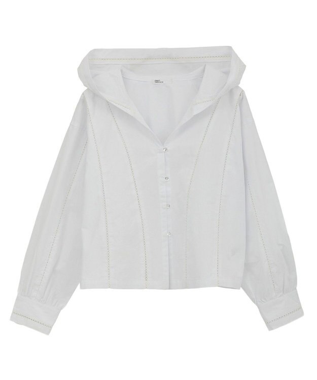 CRAFT STANDARD BOUTIQUE 梯子レースフード付きブラウス White