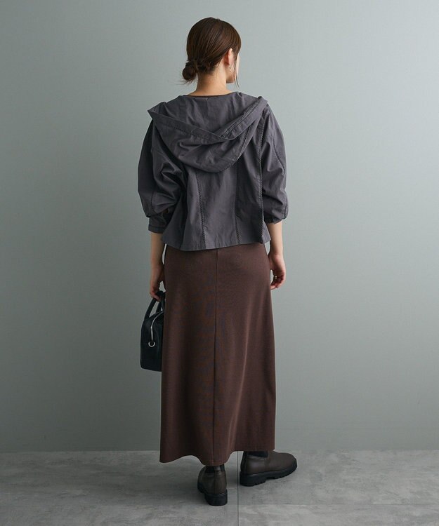 CRAFT STANDARD BOUTIQUE 梯子レースフード付きブラウス Charcoal Gray