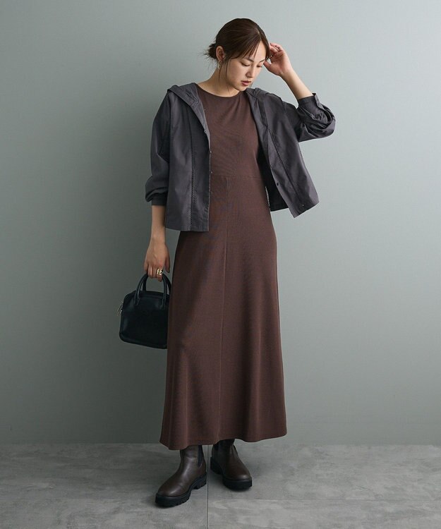CRAFT STANDARD BOUTIQUE 梯子レースフード付きブラウス Charcoal Gray