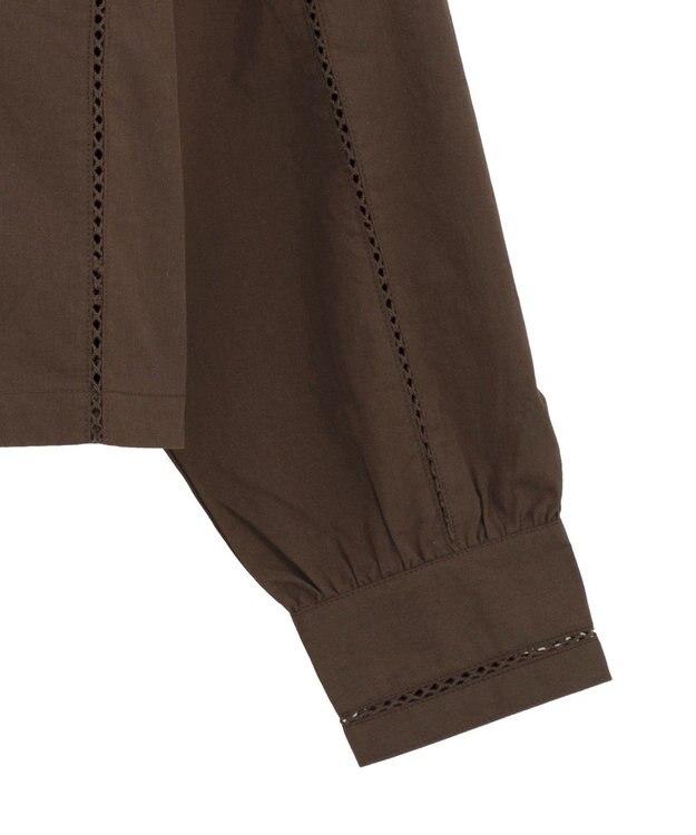 CRAFT STANDARD BOUTIQUE 梯子レースフード付きブラウス Brown