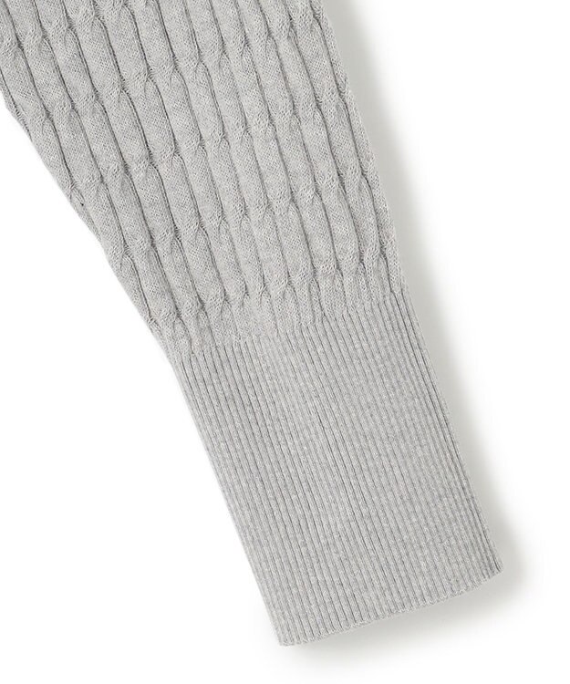 J.PRESS YORK STREET 【WOMEN】コットンケーブル カーディガン ライトグレー系