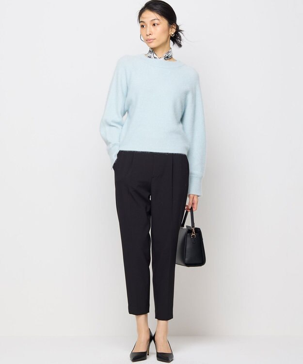 組曲 L 【手洗い可】フラッフィー ファーニット サックスブルー系