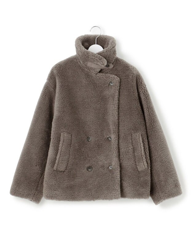 23区 S 【CanCam11月号掲載】ECOPELテディボア ダブルフロント アウター グレー系