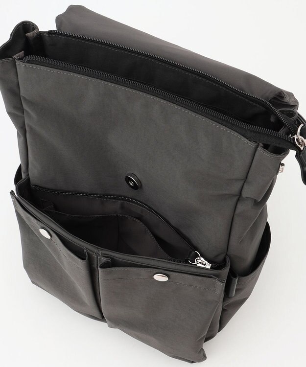 Y'SACCS 【ムック本掲載】クリンクルナイロン　ダブルポケットリュック ダークグレー