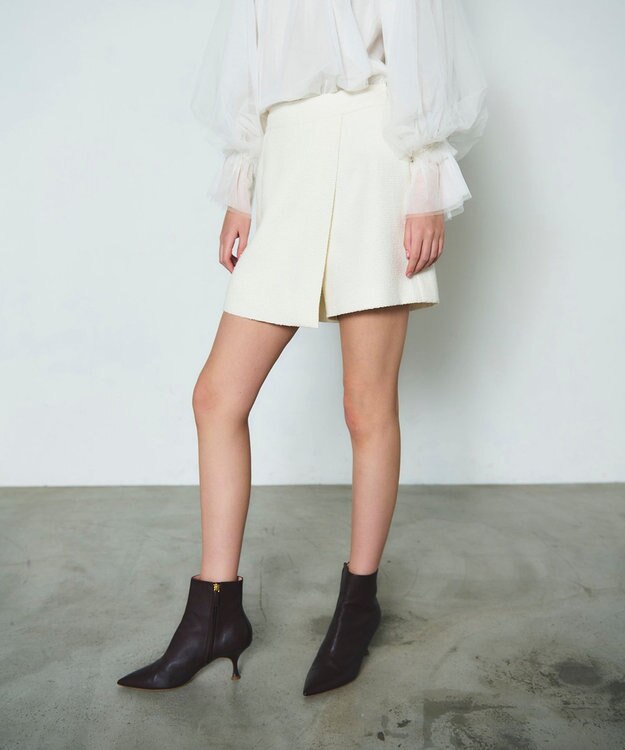 GRACE CONTINENTAL ツイードラップショートパンツ ホワイト