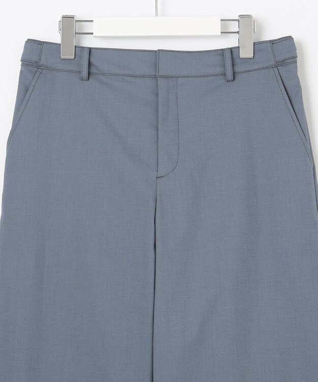 J.PRESS LADIES 【WEB限定カラーあり・セットアップ対応・洗える・撥水・防汚】コットンFITTYシャーク ワイド アンクル パンツ ダルブルー系