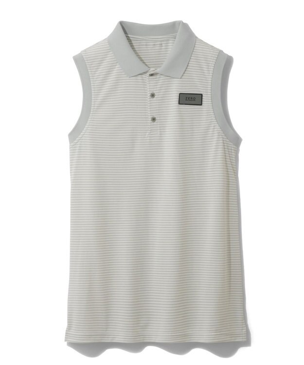 ZERO HALLIBURTON メランジ ボーダー ポロノースリーブ 82836 W4S4b レディースゴルフ シルバーグレー杢