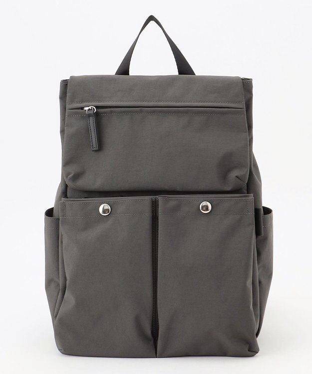 Y'SACCS 【ムック本掲載】クリンクルナイロン　ダブルポケットリュック ダークグレー