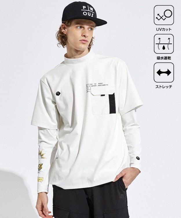 PW CIRCULUS 【UVカット / 吸水速乾 / 伸縮性抜群】【MEN】ポケットモック T ホワイト系