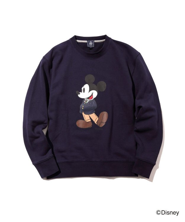 J.PRESS MEN 【DISNEY COLLECTION】【UNISEX】イラスト スウェットシャツ / ミッキーマウス ネイビー系
