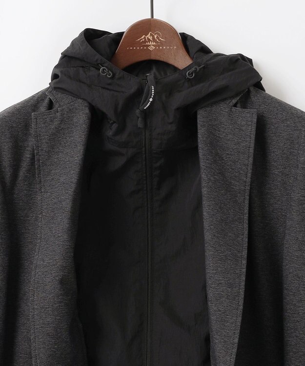 JOSEPH ABBOUD MOUNTAIN 【フードが外せる】メランジハイパワー2wayストレッチ ジャケット グレー系
