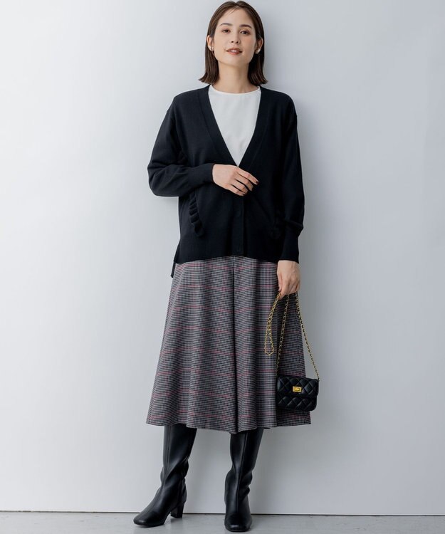 組曲 T/Rツイルストレッチ フレアパンツ ライトグレー系3