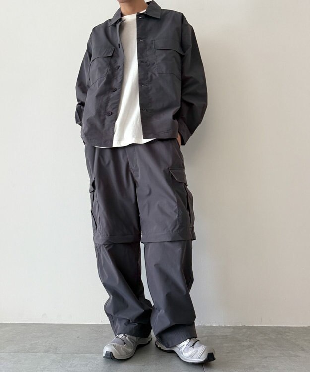 WEGO 【セットアップ対応ITEM】2WAYリップストップカーゴパンツ グレー