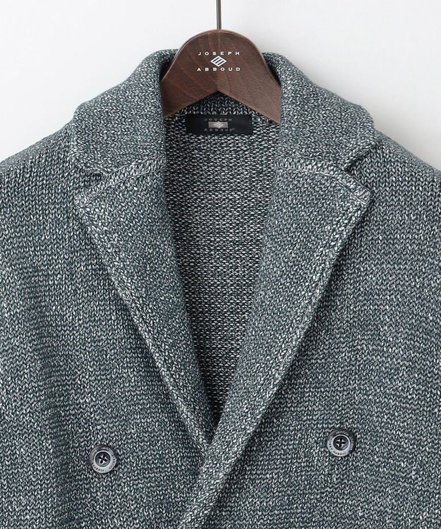 JOSEPH ABBOUD 【イタリア糸使用】コットンリリヤーン ニット ジャケット ネイビー系