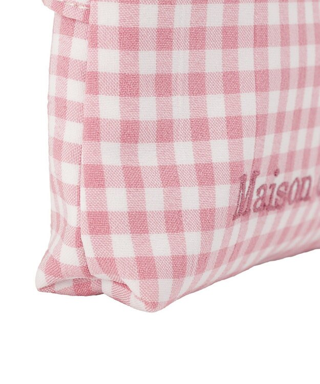 Maison de FLEUR ギンガムチェックスクエアポーチ Pink