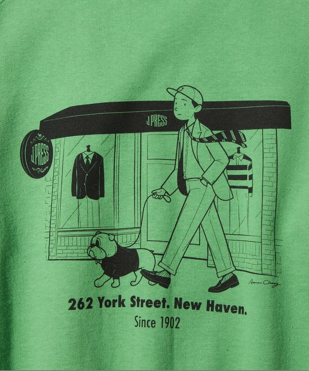 J.PRESS MEN 【AaronChang】【UNISEX】ラグランスリーブ スウェット グリーン系