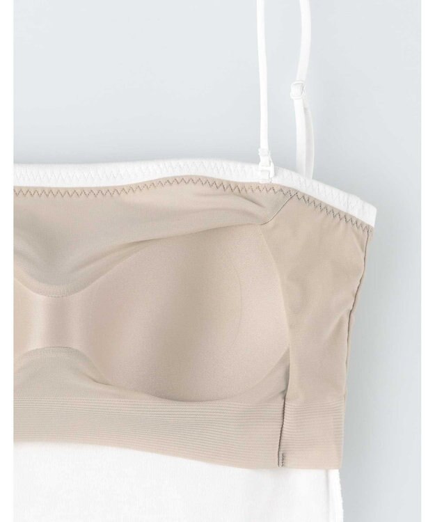 AMPHI カップ付きインナー 【ブラトップ】 ストラップ取り外し可 上向きで立体的なバストシルエット しめつけ感が少ない 脇スッキリ JWG102 アンフィ／ワコール アイボリー