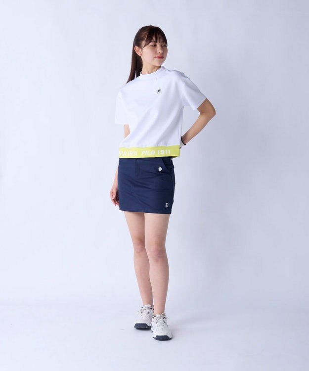 FILA GOLF／marie claire 【FILA GOLF】 ダンボールニットモックシャツ ホワイト