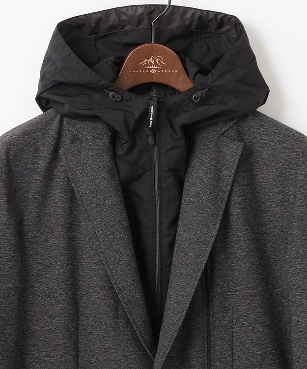 JOSEPH ABBOUD MOUNTAIN 【フードが外せる】メランジハイパワー2wayストレッチ ジャケット グレー系