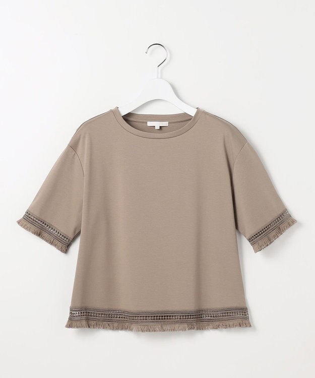 自由区 L コンパクトハイゲージフリンジ Tシャツ カーキ