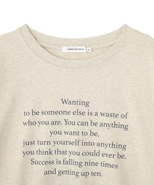 AMERICAN HOLIC メッセージロゴＴシャツ Oatmeal