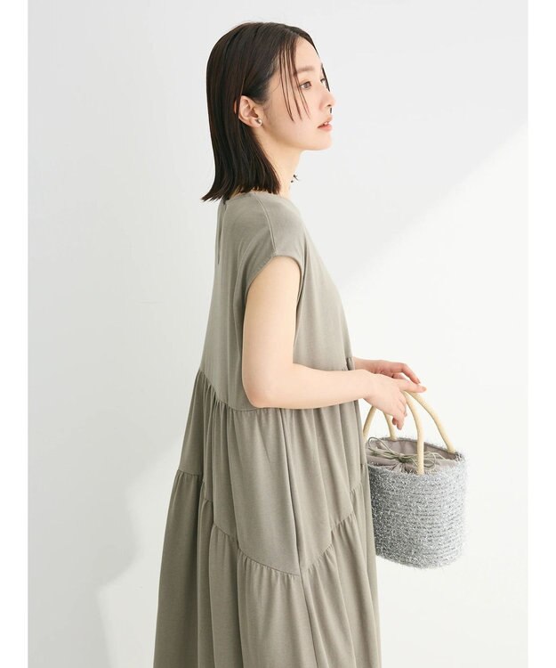 Green Parks ・ＳＵＧＡＲ　ＳＰＯＯＮ【ＣＯＯＬ】フレンチキリカエワンピ Gray Beige