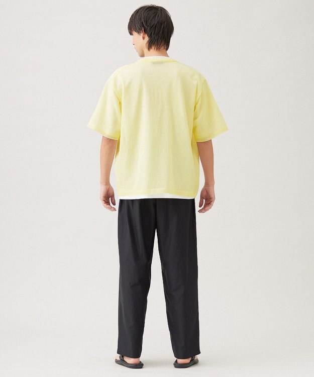 UNFILO MENS スラブジャージー ワイドパンツ ブラック