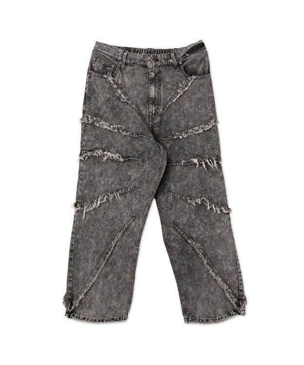 WEGO ダーツフリンジデニムパンツ デニムブラックソノタ