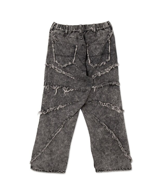 WEGO ダーツフリンジデニムパンツ デニムブラックソノタ