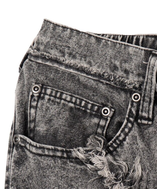 WEGO ダーツフリンジデニムパンツ デニムブラックソノタ