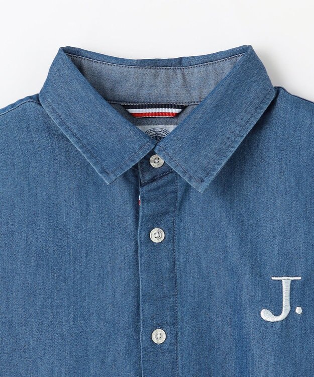 J.PRESS KIDS 【140-170cm】4.5オンス TC デニム 半袖シャツ ネイビー系