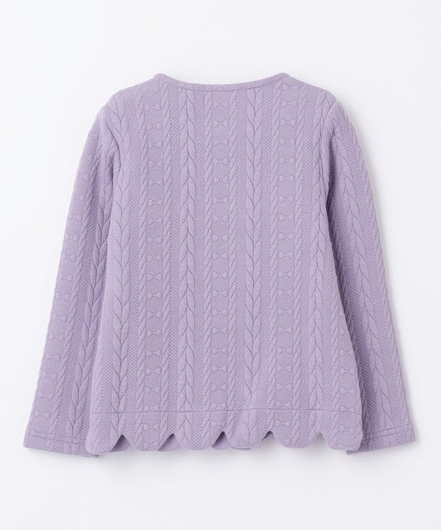 ANY KIDS ふくれ ジャガード カーディガン ラベンダー