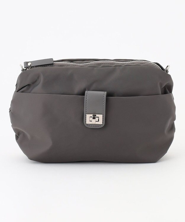 J.PRESS LADIES 【2way】ナイロンギャザー ショルダー バッグ グレー系