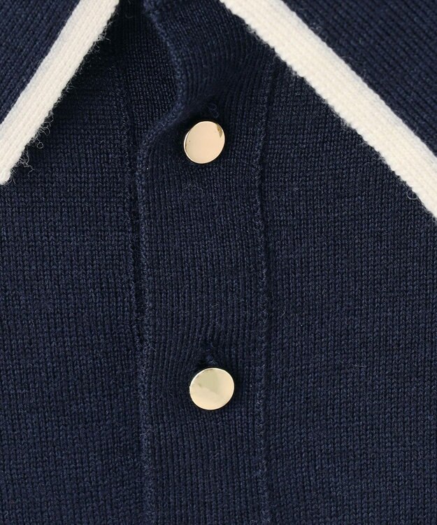 23区 S 【洗える】ウーステッドウール ポロニット ネイビー系