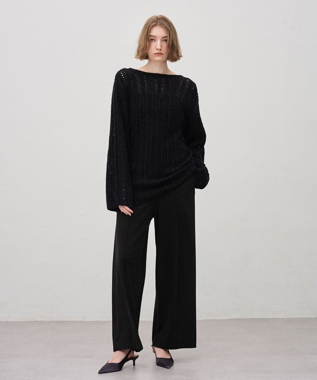 uncrave フィラメントモヘアニット プルオーバー ブラック