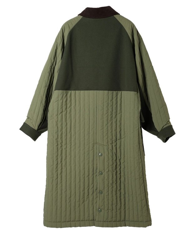 AMERICAN HOLIC キルポカ異素材Ｍｉｘロングコート Khaki